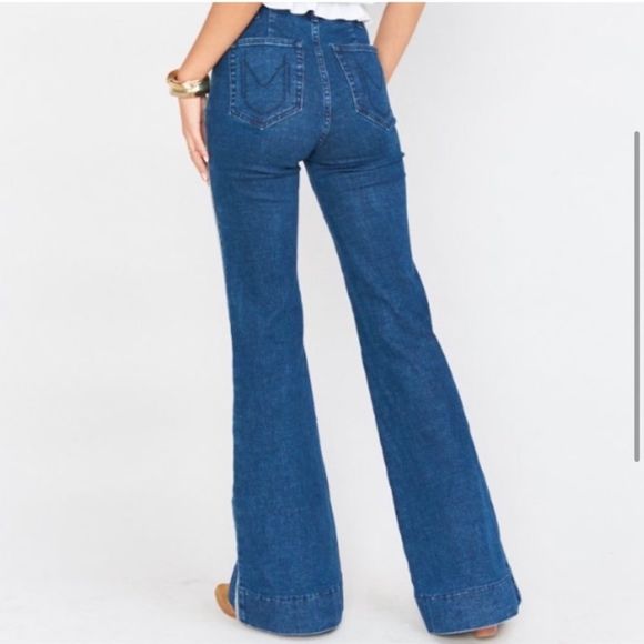 Show Me Your Mumu Farrah Trouser Flare Sunset Strip Bell Bottom Striped Jeans 29 - Picture 5 of 10